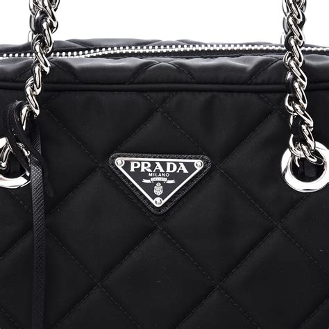 prada nylon tessuto impuntu quilted shoulder bag black|prada nylon bag re edition.